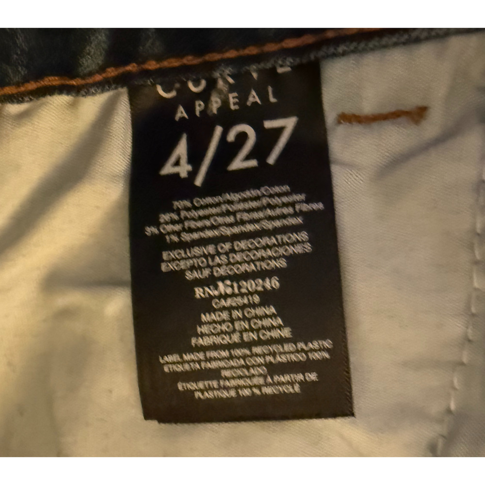 Curve Appeal Jeans Womens Size 4 High Rise Wide Leg Leopard Print Cotton NWT - Picture 5 of 15